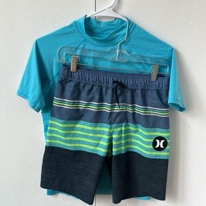 Boys L (10-12) pair of Hurley & Lands End Swim